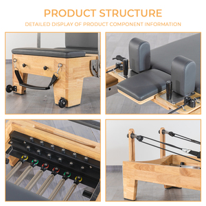 Reformer de Pilates de Madera de Roble Sólido, Ajustable y Resistente, Personalizado para el Hogar, Estudio, Yoga y Fitness - Product Image 2