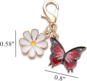 Set de Dijes de Mariposa y Flor de Margarita de Varios Estilos con Cierre de Langosta, Llavero de Mariposa para Mochila, Collar, Pulsera, Fabricación de Joyas - Product Image 2