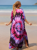 Prêt à expédier 2025 nouvelle femme été maillots de bain robes personnalisé longue impression couvrir Viscose femmes plage longue robe