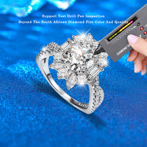 Xjz123 Sang Trọng Cổ Điển Bông Tuyết Nhẫn 925 Sterling Bạc Quyến Rũ Engagement Wedding <span class=keywords><strong>Ring</strong></span> Cho Phụ Nữ - Product Image 3