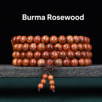 Chapelet de prière bouddhiste tibétain en bois de santal vert et rouge, 108 perles Mala naturelles, pour la méditation, le yoga et la spiritualité