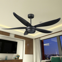 Ventilateur de plafond électrique industriel moderne de 56 pouces, design floral fantaisie, télécommande, moteur DC BLDC, économie d'énergie, usage domestique