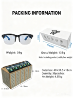 Gafas de Sol Inteligentes A10 con IA, 2MP, Llamadas, Grabación de Video, Fotografía, Traducción en Tiempo Real, Activación por Voz con IA, IA de Detección de Objetos