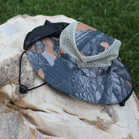 Casquette de pêche, chapeau de soleil respirant pour l'extérieur, protection du cou, camouflage dorsal, toutes saisons, circonférence de tête réglable