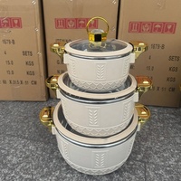 Nouvel ensemble de 3 casseroles de luxe modernes en acier inoxydable de 2,3 L, 4,5 L et 6,5 L, avec boîte repas isotherme et chauffe-plats