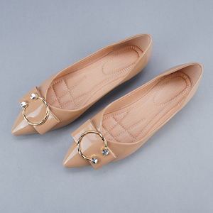 Chaussures plates en cuir verni à bout pointu pour femmes, boucle métallique, été <span class=keywords><strong>2022</strong></span>, <span class=keywords><strong>mocassins</strong></span> à enfiler, chaussures décontractées pour la marche, Zapatos Para Mujer - Product Image 4
