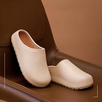 Damen Runde Zehenpartie Rückenfreie Mule-Clogs Wasserdichtes EVA-Obermaterial Slip-On Flache Weiche Rutschfeste Sohle für Innen Zuhause Outdoor Tägliches Tragen