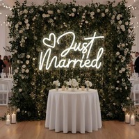 Fabricant d'enseignes lumineuses, enseignes au néon pour festivals, enseignes au néon LED durables « Just Married » avec cœur pour les entreprises d'événements
