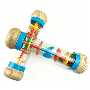 Tubo de sonido de lluvia al por mayor de madera y plástico, juguete educativo musical, sonajero, generador de lluvia para bebé - Product Image 1