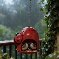Mangeoire à oiseaux suspendue pour l'extérieur, pour jardin et cour, nichoir pour colibris avec design artistique pour la décoration