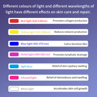 Masque LED pour le visage et le cou en gel de silicone, portable, compatible US/AU, pour la régénération de la peau, anti-inflammatoire, collagène