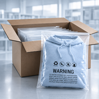Custom Clear PE Double Zipper Garment Packaging Bags with Vacuum Compression Valve Warning Print for Clothes and Plush Toys
