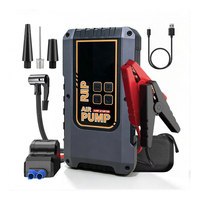 Démarreur de voiture portable 12000mAh 12V 1200A avec compresseur d'air pour gonflage des pneus, batterie externe multifonctionnelle d'urgence