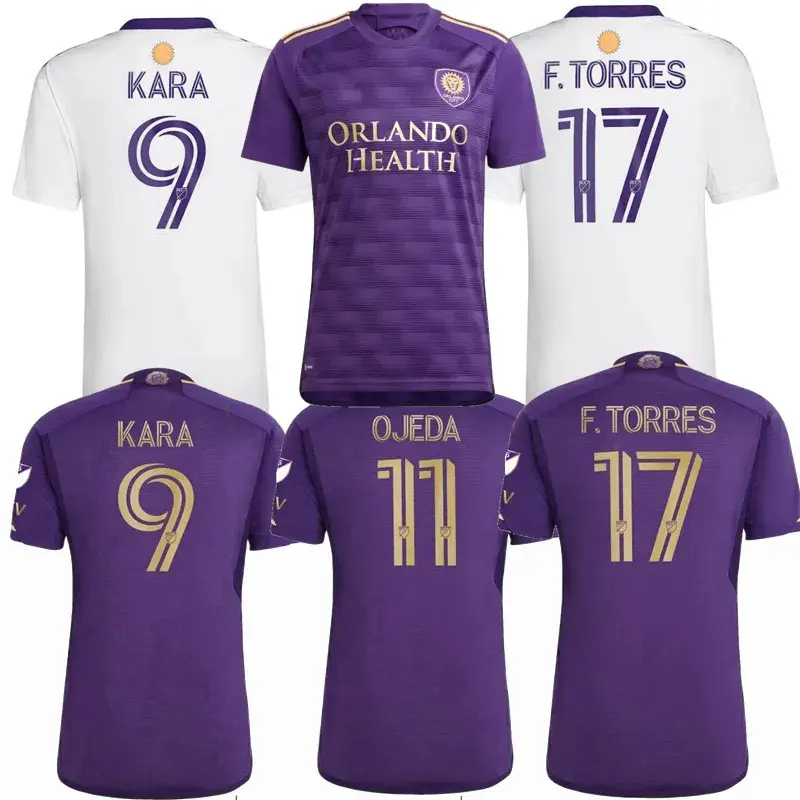 Orlando City SC jersey sepak bola 2023 2024 F.TORRES Pereyra Kara CARTAGENA OJEDA 23 24 kaus perlengkapan sepak bola pria dan anak-anak