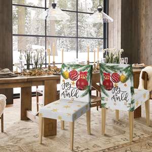 Holiday <b>Dining</b> Elegance 4PCS Stretchable Christmas <b>Chair</b> Slipcovers with Washable Protectors in Stock - Product Image 5