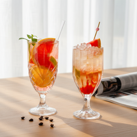 Verres à boire en verre sculpté de 470 ml et 360 ml pour bière et jus, vente en gros d'usine, verres highball créatifs