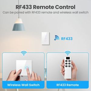 Tuya Đèn Cảm Ứng Wifi Gắn Tường Nhà Thông Minh Không Dây Wifi Công Tắc Tiêu Chuẩn Mỹ 1/2/3Gang - Product Image 3