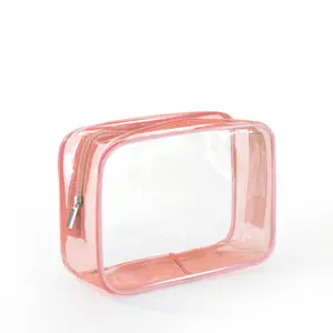 high quality clear PVC cosmetic bag waterproof makeup bag toiletry in large stock