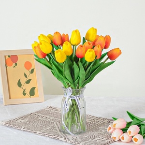 Tulipano singolo di alta qualità fiori di laurea festa del ringraziamento per la casa decorazione di nozze Multi-colore tulipani artificiali - Product Image 4