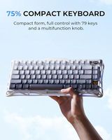 Teclado Mecánico Inalámbrico para Juegos Mercury K1 75 OEM ODM, Retroiluminación RGB, Montaje Gasket, Interruptores Lineales Intercambiables en Caliente, Sonido Cremoso K