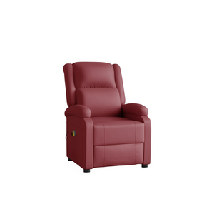 Fauteuil de massage réglable en similicuir rouge vin, massage complet du corps, usage domestique - Product Image 1