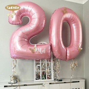 YACHEN, venta al por mayor, Globos gigantes de papel de helio de 40 pulgadas, globos con números, Mylar, globo de dígitos grandes para decoración de fiesta de cumpleaños de boda - Product Image 6