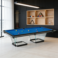 Table de billard de luxe sur mesure en bois massif, étanche, pour intérieur, avec poches en cuir véritable, 9 pieds, style américain