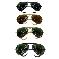 Lunettes de soleil de luxe pour hommes, monture métallique, verres polarisés anti-UV, de marque, avec embouts de protection en fil métallique