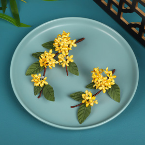 Conception originale, patrimoine culturel immatériel, épingle à cheveux classique artisanale en or enroulée de fils, motif osmanthus, pour Hanfu et cheongsam - Product Image 2