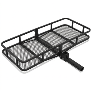 Porte-bagages de toit noir mat pour attelage, panier à bagages en maille robuste pour SUV et camion, sans modification pour le camping en extérieur et les voyages sur route - Product Image 1