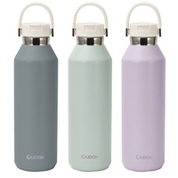 Gourde isotherme en acier inoxydable de 750 ml avec logo personnalisé, bouteille d'eau thermique pliable, portable et écologique