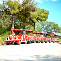 Train électrique rétro sans rails en acier moderne pour parcs d'attractions, visites touristiques, centres commerciaux et jeux de divertissement en extérieur, à vendre