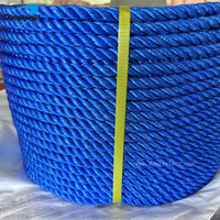 Cuerda de PE de Alta Tenacidad de 3 y 4 Hilos, Cuerda Trenzada Azul, Verde, Amarilla y Negra para Pesca Marina y Embalaje, en Venta