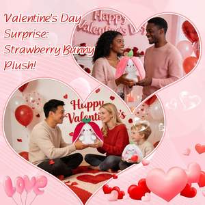 <span class=keywords><strong>Peluche</strong></span> Lapin Doux Réversible Fraise Transformable avec Fermeture Éclair – Jouet en <span class=keywords><strong>Peluche</strong></span> Mignon Anti-Stress - Product Image 6