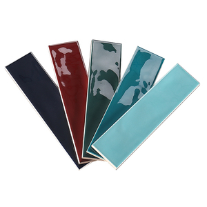 Thiết Kế Mới Nhất 68X280Mm Đầy Màu Sắc 3d Vẫy Glossy Subway Gạch Ốp Tường Gốm Cho Phòng Tắm Và Nhà Bếp