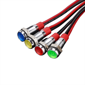 Petite <span class=keywords><strong>diode</strong></span> LED métallique industrielle de 6/8/10/12 mm, indicateur de signal, étanche IP65 avec <span class=keywords><strong>fil</strong></span> rouge, 36 V, durée de vie de 50 000 heures - Product Image 6