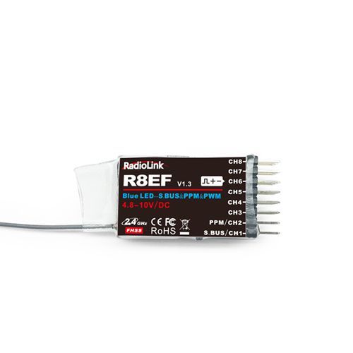 Radiolink R8EF 2.4G 8CH FHSS 8 Channels Receiver for T8FB T8S RC4GS Support S-BUS PPM PWM Signal