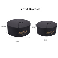 Boîte à fleurs de luxe de grande capacité en tissu satiné 2 pièces/ensemble de boîte-cadeau ronde la plus grande boîte-cadeau de fleur de fruit Vente en gros