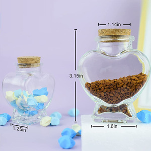 Lọ Thủy Tinh Trong Suốt Hình Trái Tim Nhỏ 50ML Lọ Lọ Lọ Và Nút Chai Nắp Đậy - Product Image 3