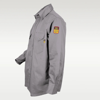 NFPA 2112 HRC 2 Chemise de travail en coton ignifuge durable pour hommes antistatique FR avec logo personnalisé pour les applications de construction