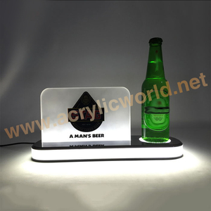 Black Led Acrylic Three Bottle for Eco-friendly Wine Display Rack with Custom Logo Wholesale - Product Image 5
