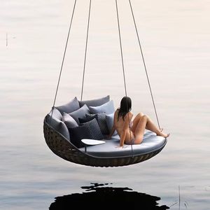 Chaise longue en rotin moderne toutes saisons, créative et suspendue <span class=keywords><strong>pour</strong></span> l'extérieur, idéale <span class=keywords><strong>pour</strong></span> les hôtels, les centres de villégiature, les patios, les cours et les villas - Product Image 3