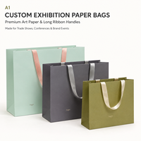 Sacs en papier de luxe avec longues poignées pour événements promotionnels, expositions de marques, conférences et coffrets cadeaux d'entreprise