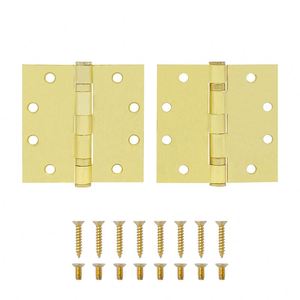 Charnières décoratives en laiton noir mat pour armoires, charnières de porte en fer avec coins arrondis de 3 1/2 pouces et 5/8 pouces pour salle de bain - Product Image 3