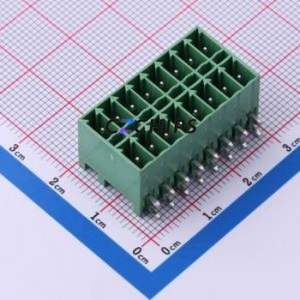 MX15EDGRHB-3.5-2*08P-GN01-Cu-A Plug-in Terminal Block Bent Lead Through Hole,P=3.5mm Board-to-Board / Socket - Closed 1x8P 3.5mm - Product Image 1