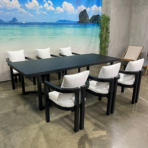 Meubles en aluminium thermolaqué, table et chaises de salle à manger d'extérieur modernes, vente chaude - Product Image 2
