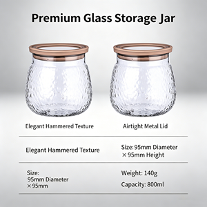 Organisateur de cuisine multifonctionnel en verre transparent à texture verticale tendance pour le stockage du sucre, de la farine, des fruits secs, des <span class=keywords><strong>feuilles</strong></span> de thé - Product Image 3