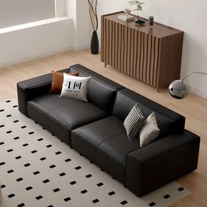 Sofa sectionnel en cuir véritable de conception classique moderne Mobilier de maison minimaliste Facile à régler Caractéristiques Rectangle pour vivre - Product Image 5