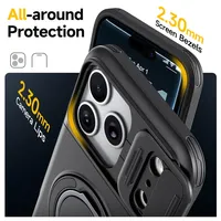 Étui de téléphone avec fente pour carte coulissante pour iPhone 18 17 Pro Max iPhone18Pro Max, coque de protection de luxe avec anneau magnétique intégré