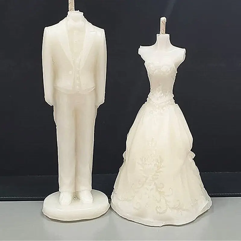 Brautkleid Silikon form Formale Kleidung Kerzen formen DIY Handarbeit Seifen wachs Epoxidharz Tonform für Hochzeits dekoration
